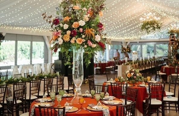 Room Facilites Moonstone Manor a table set for a wedding reception Gallery 4